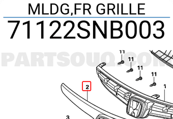 Honda 71122SNB003 MLDG,FR GRILLE