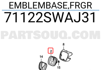 Honda 71122SWAJ31 EMBLEMBASE,FRGR