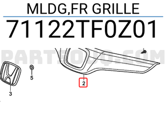 Honda 71122TF0Z01 MLDG,FR GRILLE