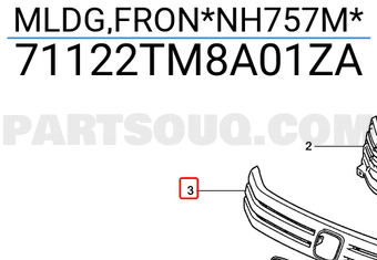 Honda 71122TM8A01ZA MLDG,FRON*NH757M*