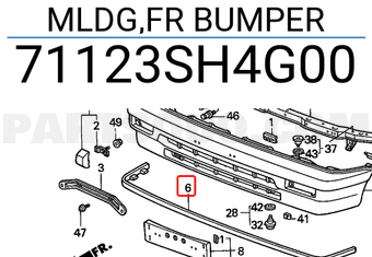Honda 71123SH4G00 MLDG,FR BUMPER