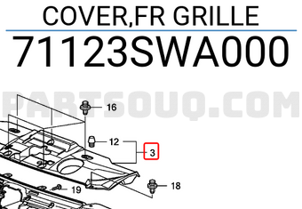 Honda 71123SWA000 COVER,FR GRILLE
