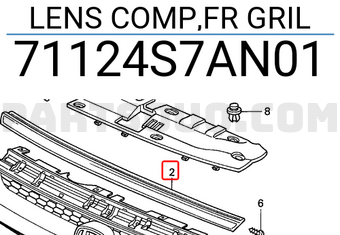 Honda 71124S7AN01 LENS COMP,FR GRIL