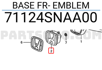 Honda 71124SNAA00 BASE FR- EMBLEM