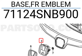 Honda 71124SNB900 BASE,FR EMBLEM