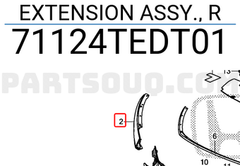 Honda 71124TEDT01 EXTENSION ASSY., R