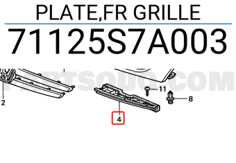 Honda 71125S7A003 PLATE,FR GRILLE