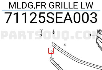 Honda 71125SEA003 MLDG,FR GRILLE LW
