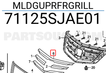 Honda 71125SJAE01 MLDGUPRFRGRILL