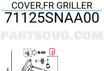 Honda 71125SNAA00 COVER,FR GRILLER