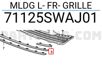 Honda 71125SWAJ01 MLDG L- FR- GRILLE