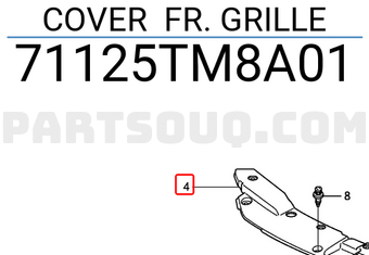 Honda 71125TM8A01 COVER FR. GRILLE