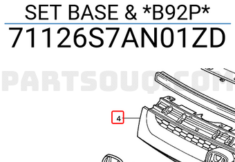 Honda 71126S7AN01ZD SET BASE & *B92P*