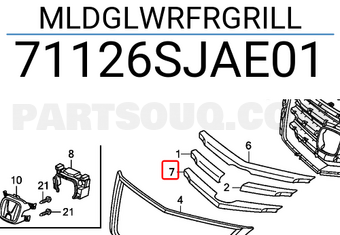 Honda 71126SJAE01 MLDGLWRFRGRILL