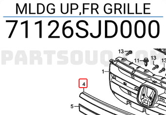 Honda 71126SJD000 MLDG UP,FR GRILLE