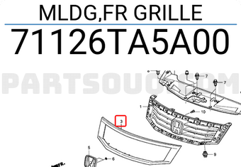 Honda 71126TA5A00 MLDG,FR GRILLE