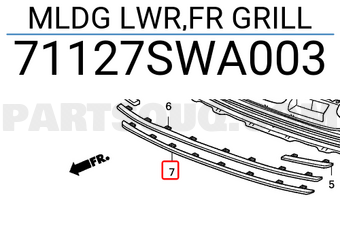 Honda 71127SWA003 MLDG LWR,FR GRILL