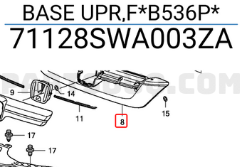 Honda 71128SWA003ZA BASE UPR,F*B536P*