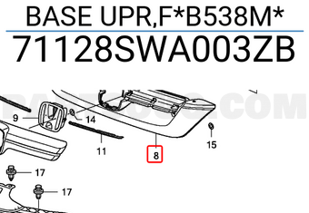 Honda 71128SWA003ZB BASE UPR,F*B538M*