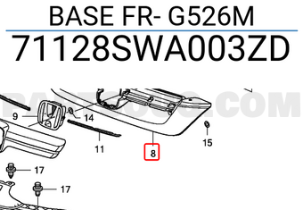 Honda 71128SWA003ZD BASE FR- G526M