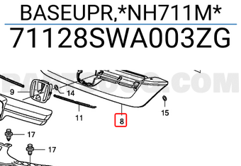 Honda 71128SWA003ZG BASEUPR,*NH711M*