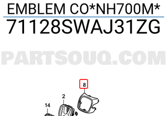Honda 71128SWAJ31ZG EMBLEM CO*NH700M*
