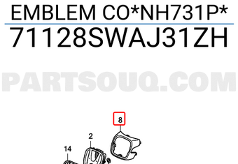 Honda 71128SWAJ31ZH EMBLEM CO*NH731P*