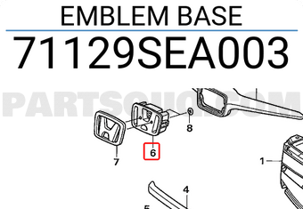 Honda 71129SEA003 EMBLEM BASE