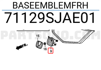 Honda 71129SJAE01 BASEEMBLEMFRH