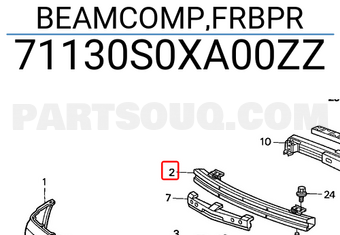 Honda 71130S0XA00ZZ BEAMCOMP,FRBPR