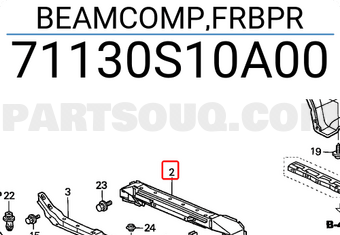 Honda 71130S10A00 BEAMCOMP,FRBPR