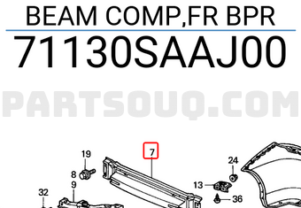 Honda 71130SAAJ00 BEAM COMP,FR BPR