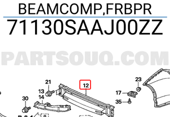 Honda 71130SAAJ00ZZ BEAMCOMP,FRBPR