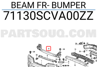 Honda 71130SCVA00ZZ BEAM FR- BUMPER