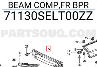 Honda 71130SELT00ZZ BEAM COMP,FR BPR