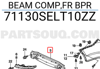 Honda 71130SELT10ZZ BEAM COMP,FR BPR