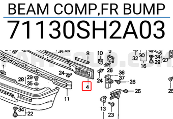 Honda 71130SH2A03 BEAM COMP,FR BUMP