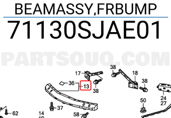 Honda 71130SJAE01 BEAMASSY,FRBUMP