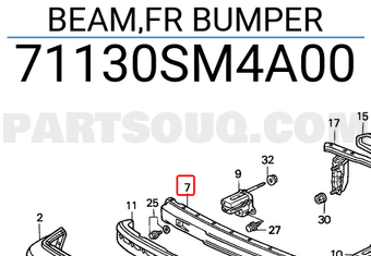 Honda 71130SM4A00 BEAM,FR BUMPER