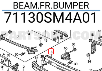 Honda 71130SM4A01 BEAM,FR.BUMPER