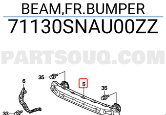 Honda 71130SNAU00ZZ BEAM,FR.BUMPER