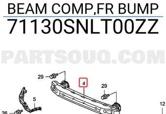 Honda 71130SNLT00ZZ BEAM COMP,FR BUMP
