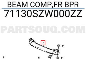 Honda 71130SZW000ZZ BEAM COMP,FR BPR