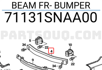 Honda 71131SNAA00 BEAM FR- BUMPER