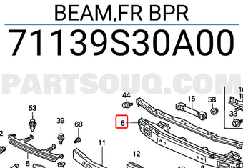 Honda 71139S30A00 BEAM,FR BPR
