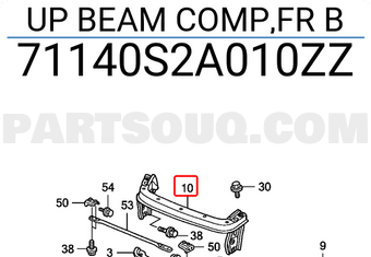 Honda 71140S2A010ZZ UP BEAM COMP,FR B