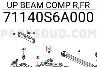 Honda 71140S6A000 UP BEAM COMP R,FR