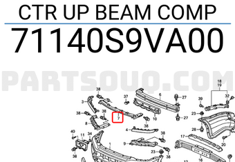 Honda 71140S9VA00 CTR UP BEAM COMP