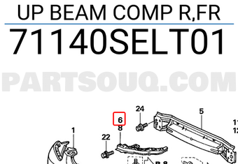 Honda 71140SELT01 UP BEAM COMP R,FR