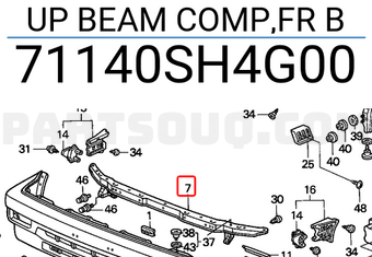 Honda 71140SH4G00 UP BEAM COMP,FR B